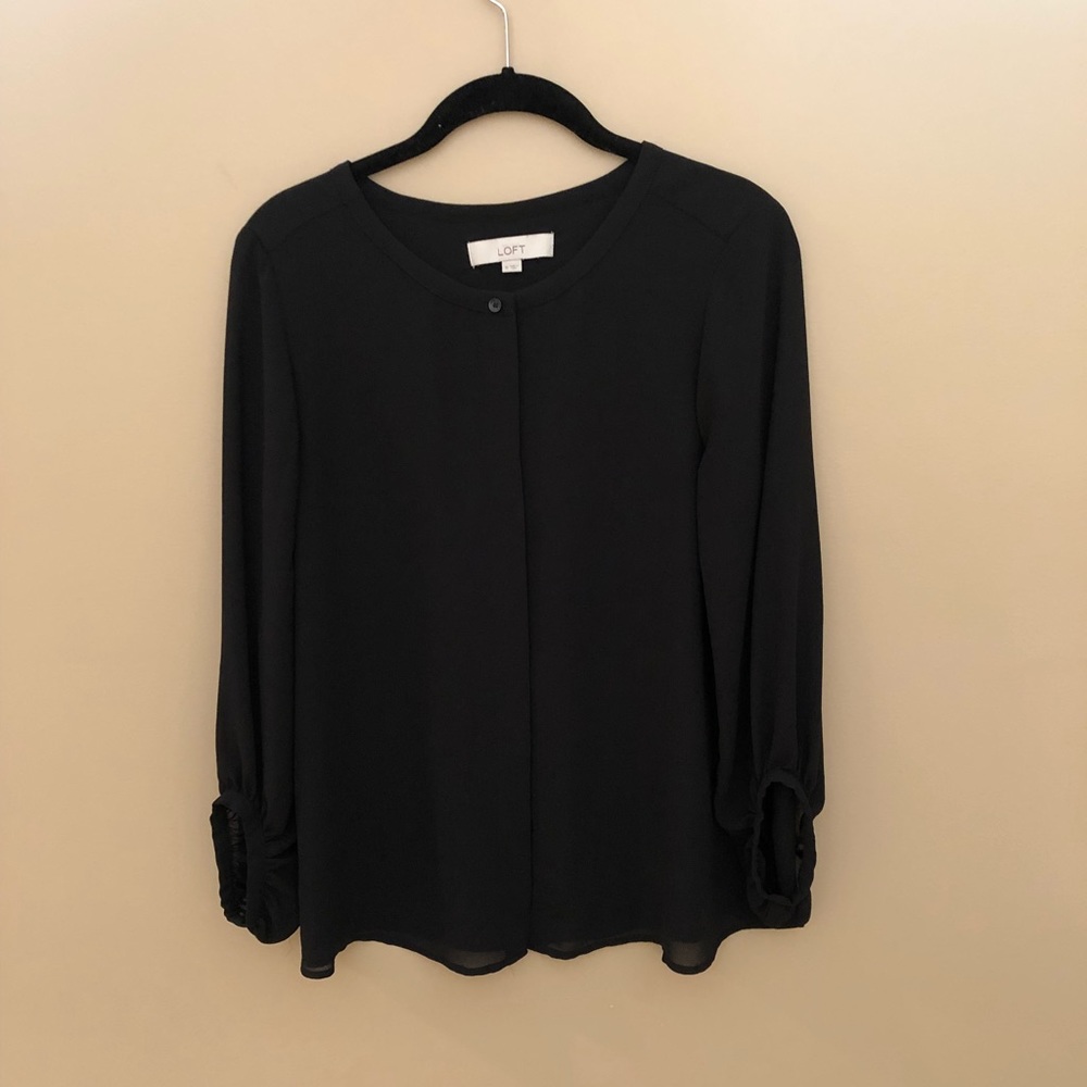 Loft - Black Blouse Size Medium.